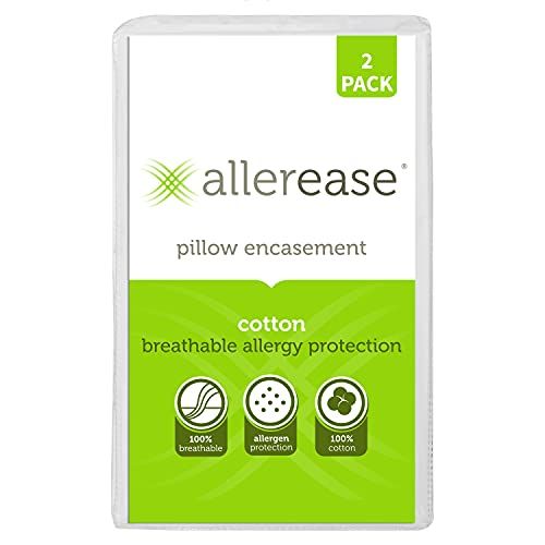 Aller-Ease Cotton Pillow Protectors, Standard (Pack of 2), White 2 Count | Amazon (US)