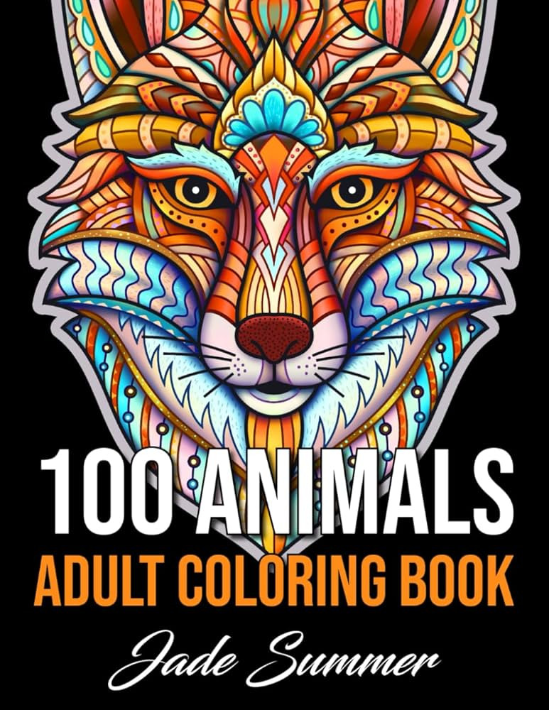 100 Animals: An Adult Coloring Book with Lions, Elephants, Owls, Horses, Dogs, Cats, and Many Mor... | Amazon (US)