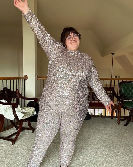 It’s giving 1989 in the very best way. This is probably gonna be Kat’s Eras tour outfit! We’re obsessed with this sequin jumpsuit from fashion to figure 

#LTKunder100 #LTKFind #LTKcurves