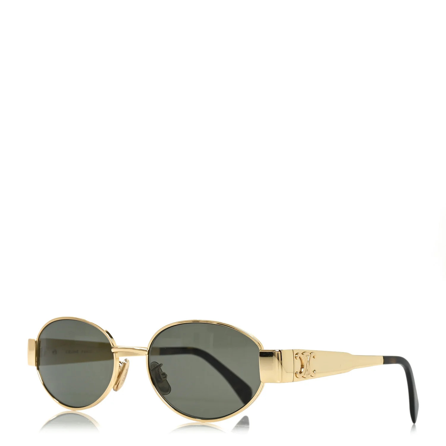 Celine Metal Triomphe 01 Sunglasses CL40235U Gold Green 1890508 | FASHIONPHILE (US)