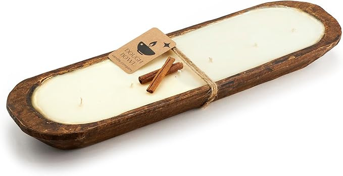 Dough Bowl Candle Co. Warm Cinnamon Buns Soy Candle - 6 Wick Rustic Farmhouse Coffee Table Decor,... | Amazon (US)