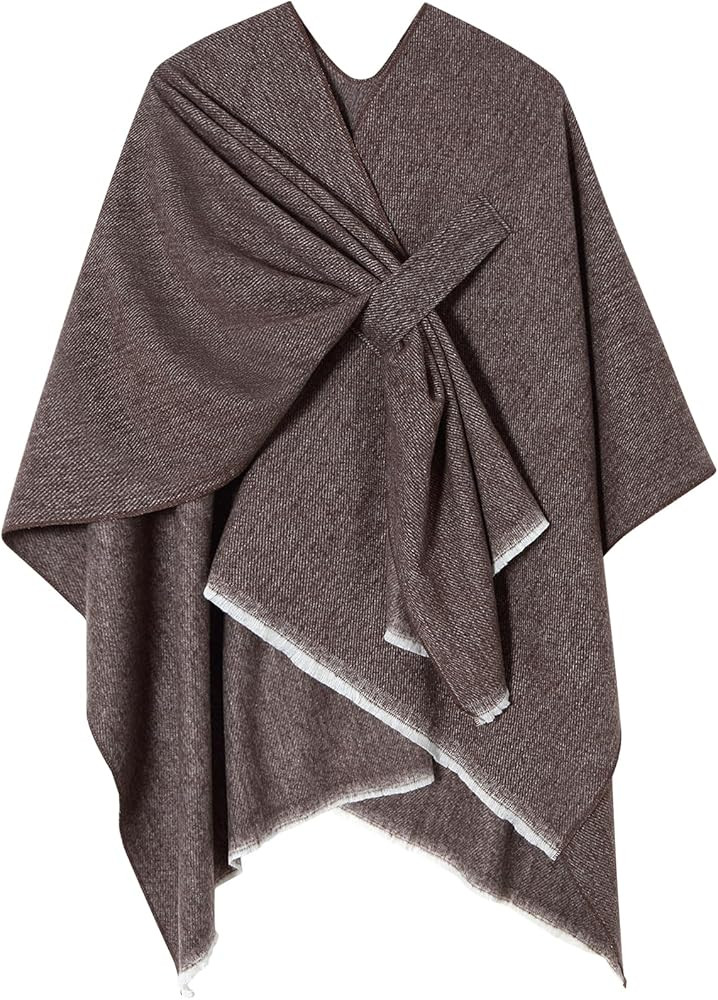 Women's Shawl Wrap Poncho Warm Cape Cardigan Open Front Shawls for Spring Fall Winter Cold Weathe... | Amazon (US)