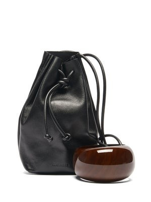 Bracelet-handle leather bucket pouch | Matches (US)