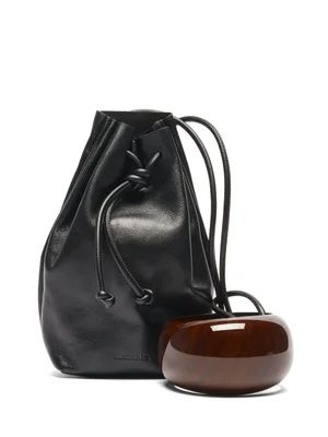 Bracelet-handle leather bucket pouch | Matches (US)