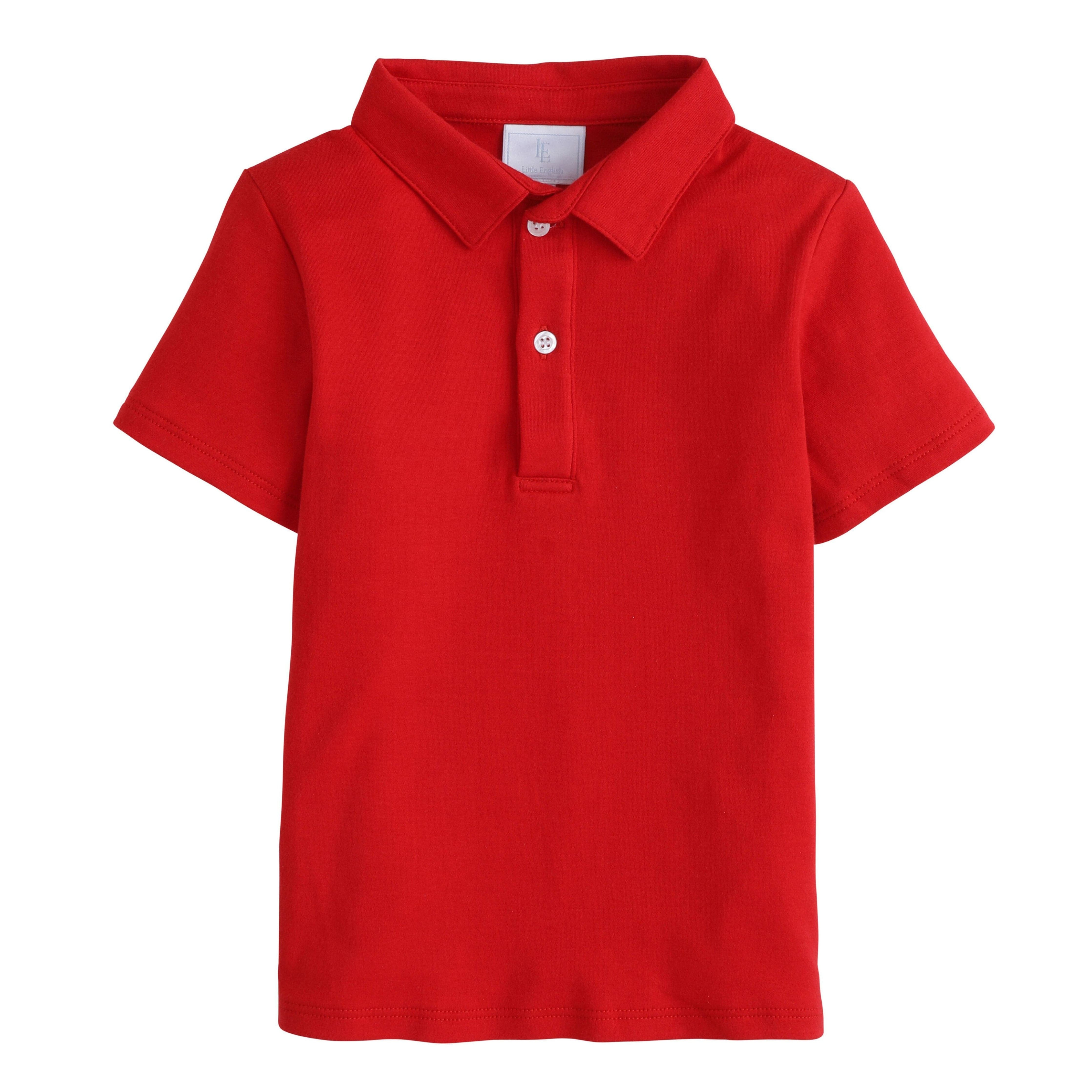 Little English | Boy's Red Polo - Classic Kids Clothes | Little English