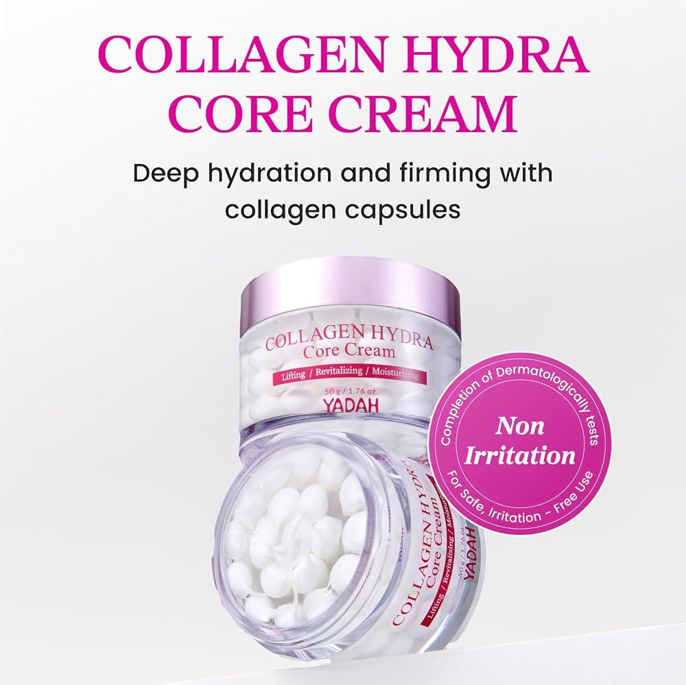 YADAH Collagen Hydra Core Cream – Barrier Repair Capsule Moisturizer with 10 Types of Hyaluroni... | Amazon (US)