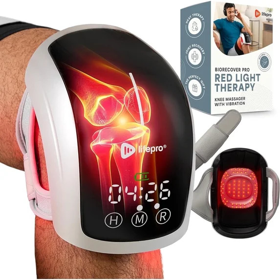 LifePro Red Light Therapy Knee Brace – Portable Near Infrared LED Wrap with Heat, Vibration & R... | Walmart (US)