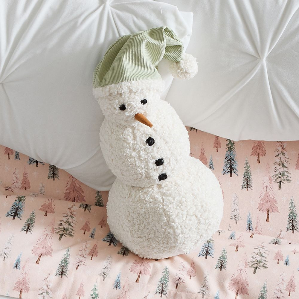 Teddy Fur Snowman Pillow | Pottery Barn Teen