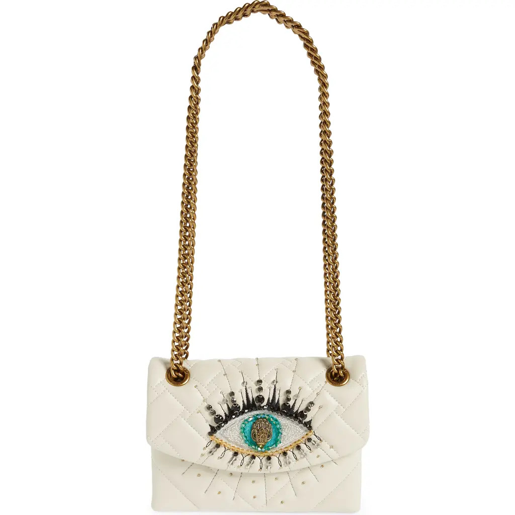 Kurt Geiger London Mini Kensington Eye Quilted Leather Crossbody Bag in Natural at Nordstrom Rack | Nordstrom Rack