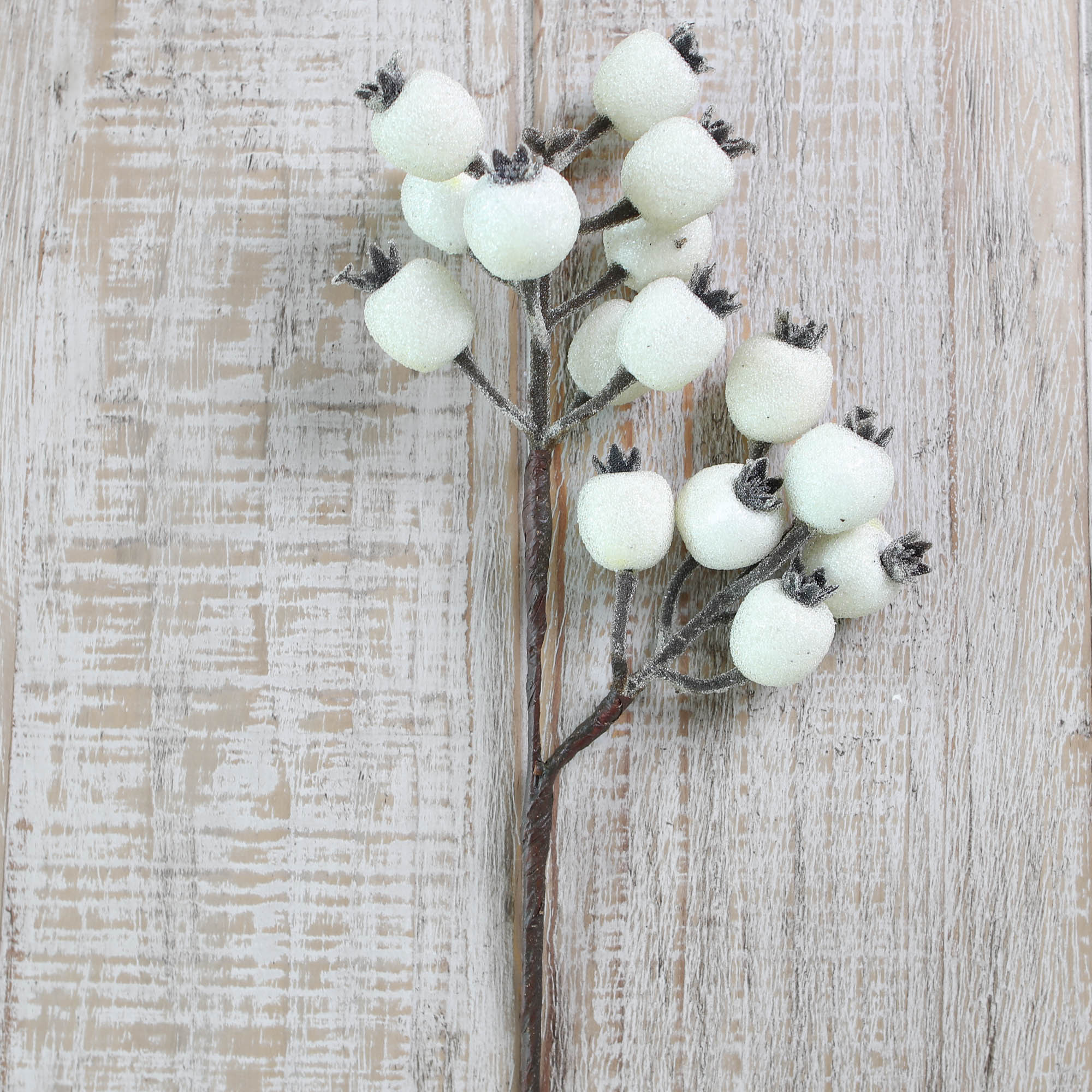White Icy Berry Spray Branch | Interior Delights