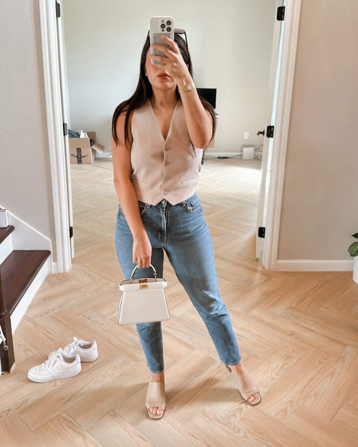 Neutral nude summer outfit with jeans and a new vest 

#LTKFindsUnder50 #LTKShoeCrush