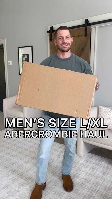 Size L/XL men’s Abercrombie haul! Drew is typically a size 34x30 jeans and a L shirt. 
Sizing info for every item:
Grey soft af tee - XL (sized up 1) 
All jeans except the medium wash are TTS - 34x30. Medium wash sized up 1 to the 36x30   
-all other tops, sweatshirt, & shackets TTS - L 

Men’s fall fashion fall family photos corduroy shacket stretchy jeans athletic jeans husband fashion Abercrombie men’s 

#LTKsalealert #LTKmens #LTKfindsunder100