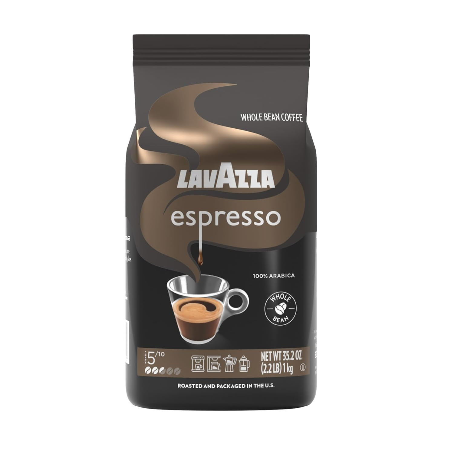 Lavazza Espresso Whole Bean Coffee, Medium Roast, 100% Arabica, 2.2 lb Bag (Pack of 1) | Amazon (US)