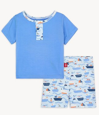 Magnetic Me Baby Boys Forever And All-Waves Short Sleeve Henley & Printed Pull-on Shorts 2-Piece ... | Dillard's