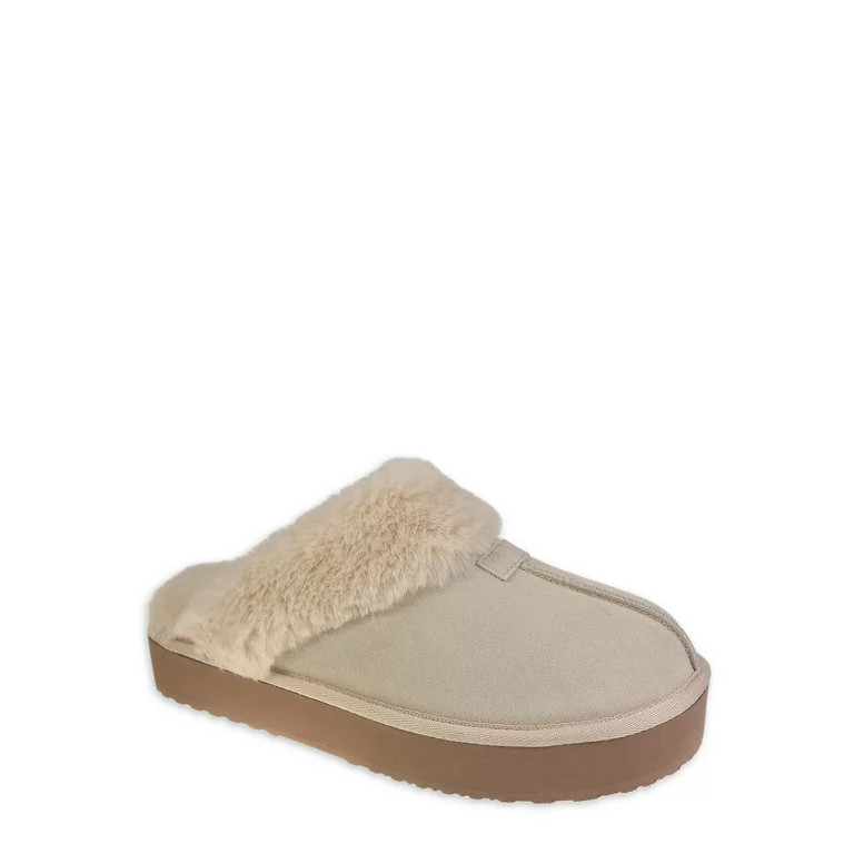 Secret Treasures Women's Genuine Suede Platform Clog - Walmart.com | Walmart (US)