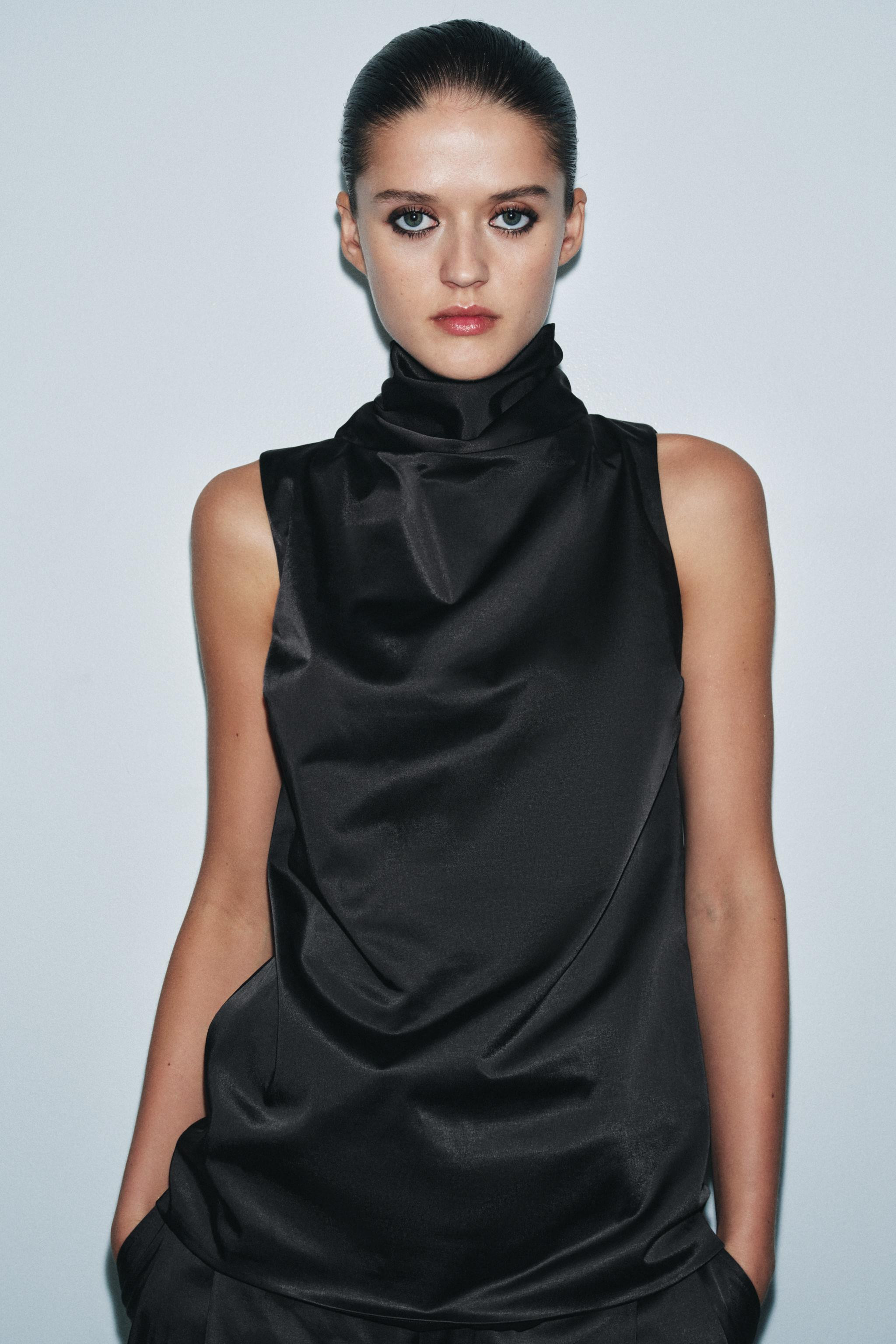 ZW COLLECTION SATIN EFFECT SLEEVELESS TOP | Zara US