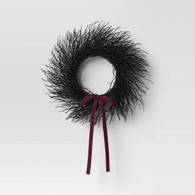 17" Fern Artificial Wreath Black - Threshold™ | Target