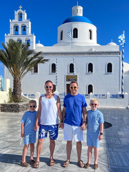 Santorini means blues and whites! 🇬🇷 

#greece #greekislands #santorini #mykonos #familytravel 

#LTKmens #LTKfamily #LTKtravel