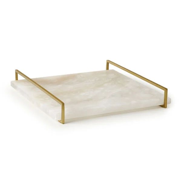 Alabaster + Brass Square Tray | Mitchell Gold + Bob Williams | Mitchell Gold + Bob Williams