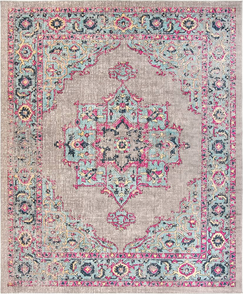 SAFAVIEH Artisan Collection Area Rug - 9' x 12', Light Grey & Light Blue, Boho Distressed Design,... | Amazon (US)