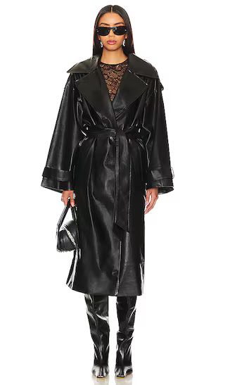 Barrett Faux Leather Coat in Black | Revolve Clothing (Global)