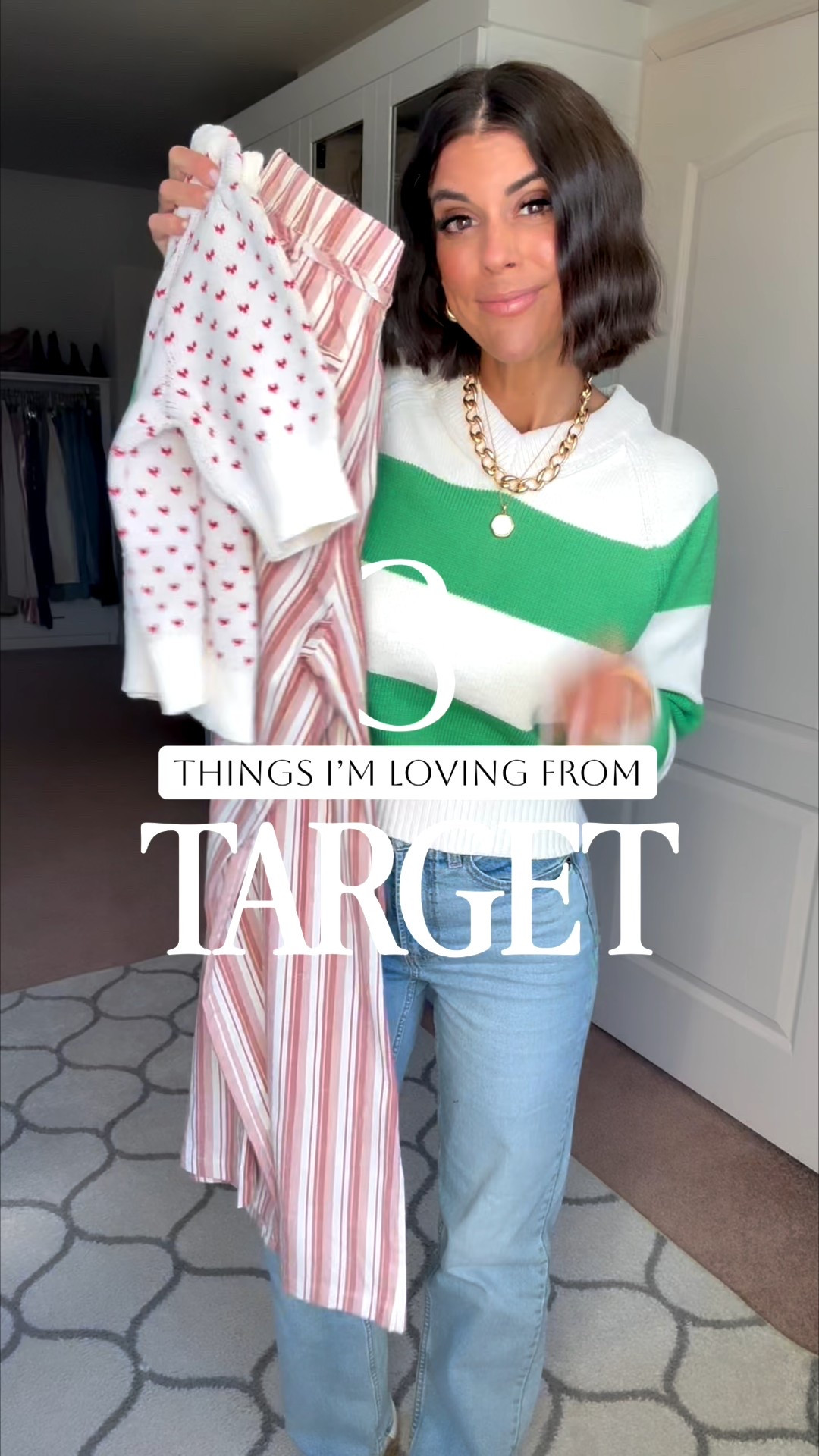 3 Things I’m loving from Target!! I’m 5’5 and in size 2 regular length in jeans. Size small in both sweaters and pull on pants. Size xs in white tank. 

#LTKValentine #LTKgrwm #LTKootd