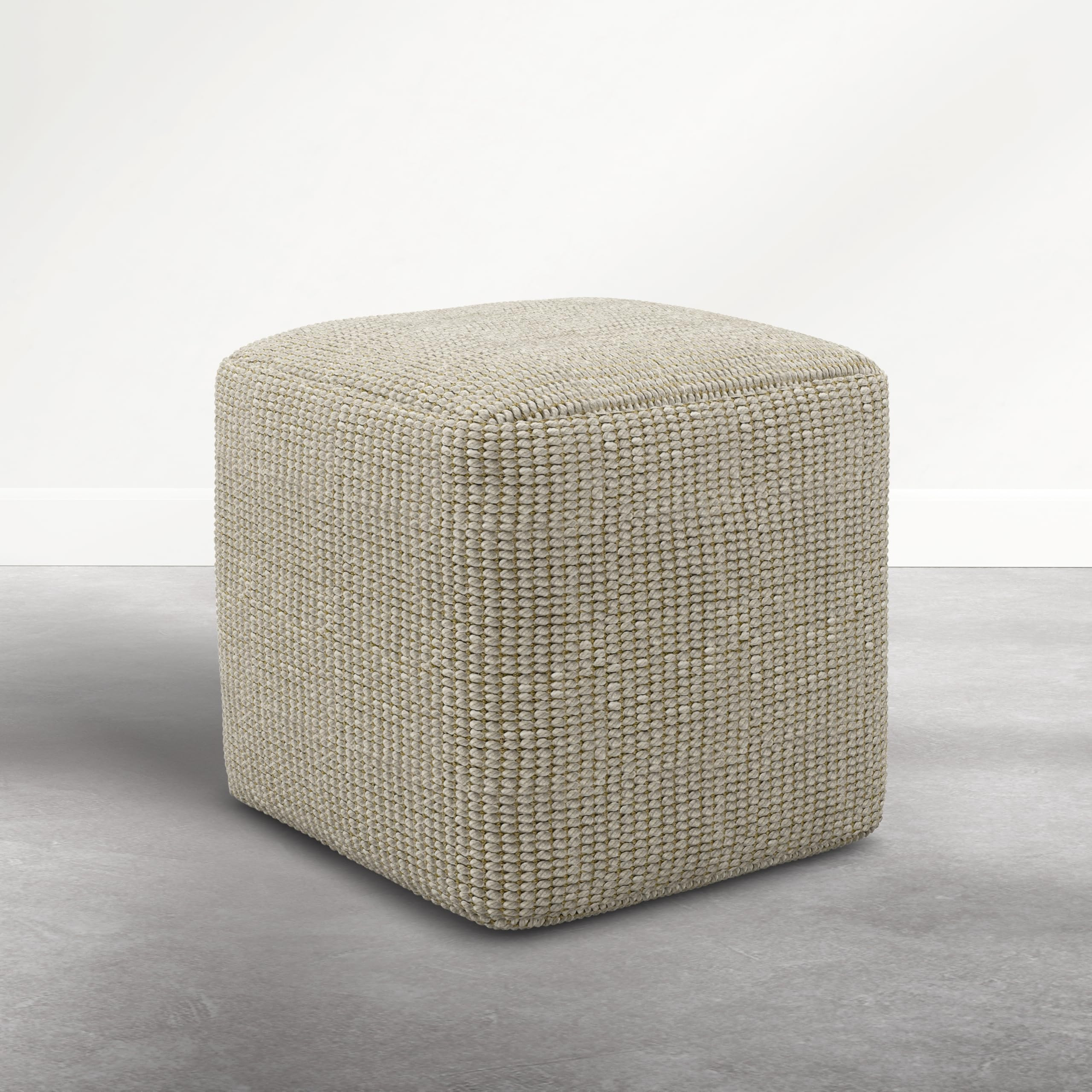 SIMPLIHOME Zelma Square Pouf – 18 inch Wide Upholstered PET Polyester Ottoman in Dune Beige, Bo... | Amazon (US)