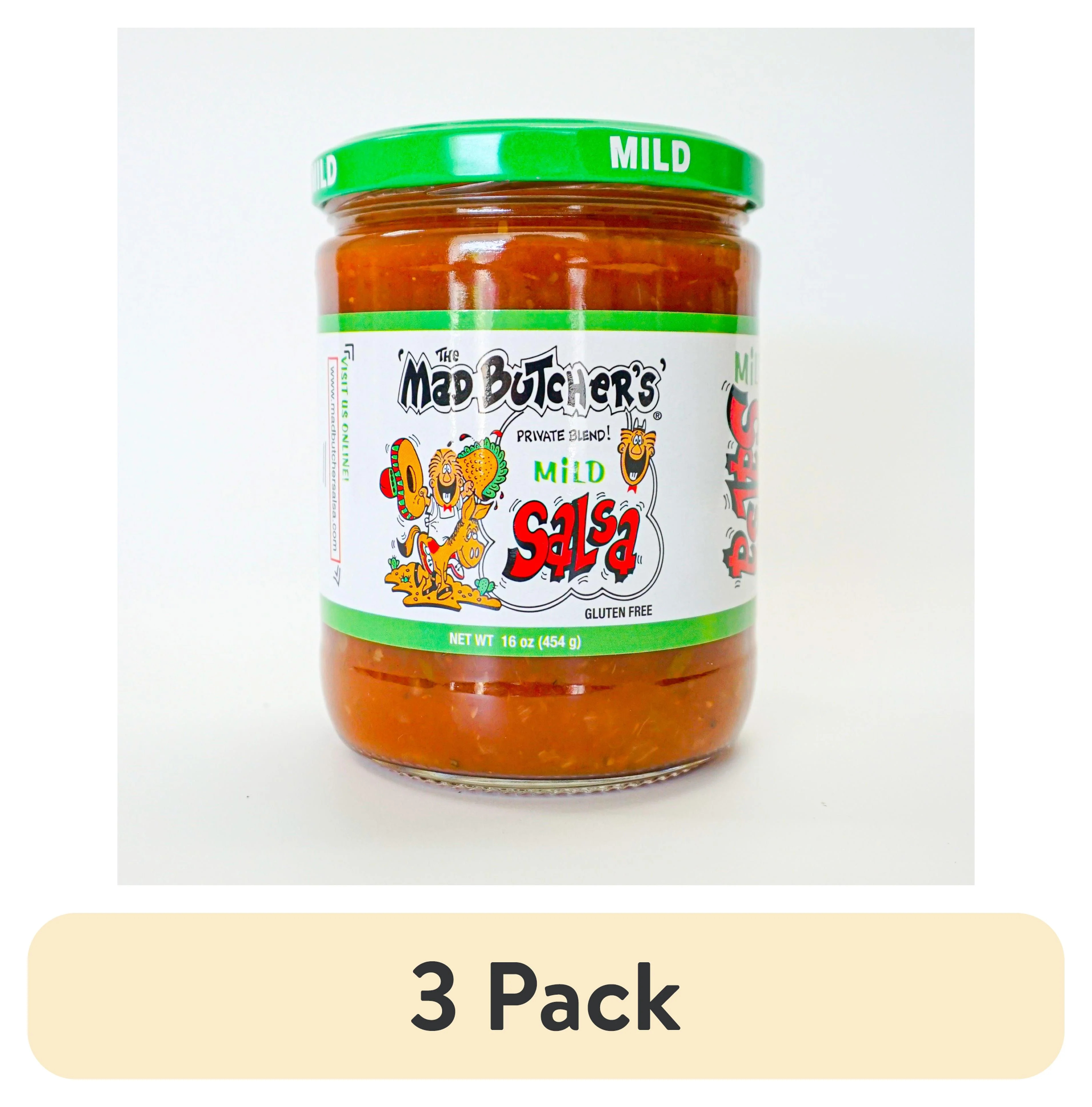 (3 pack) The Mad Butcher's Private Blend Mild Salsa, Gluten Free, Shelf-Stable, 16 oz Jar | Walmart (US)