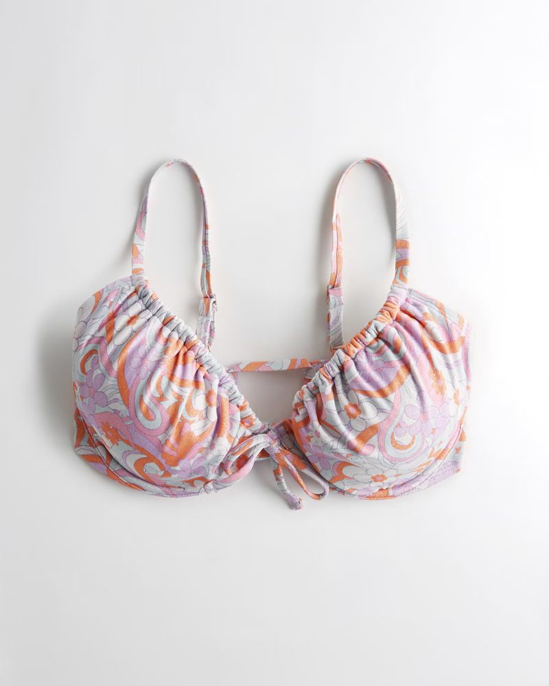 Curvy Shine Cinch Plunge Bikini Top | Hollister (US)