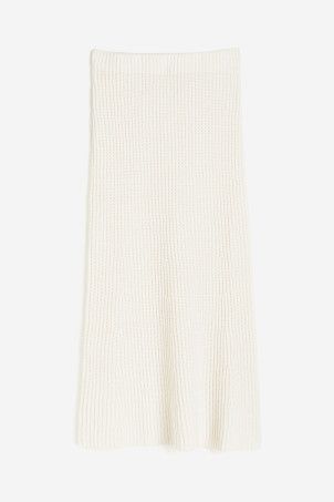 Rib-knit Skirt - Cream - Ladies | H&M US | H&M (US + CA)