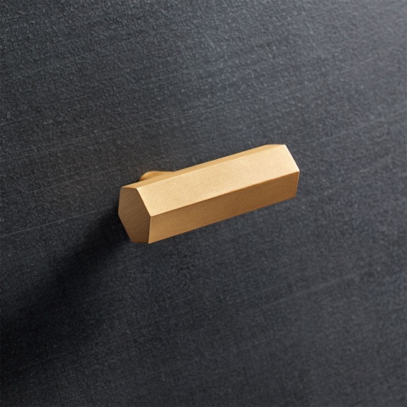 Hex Brushed Brass Bar Knob + Reviews | CB2 | CB2