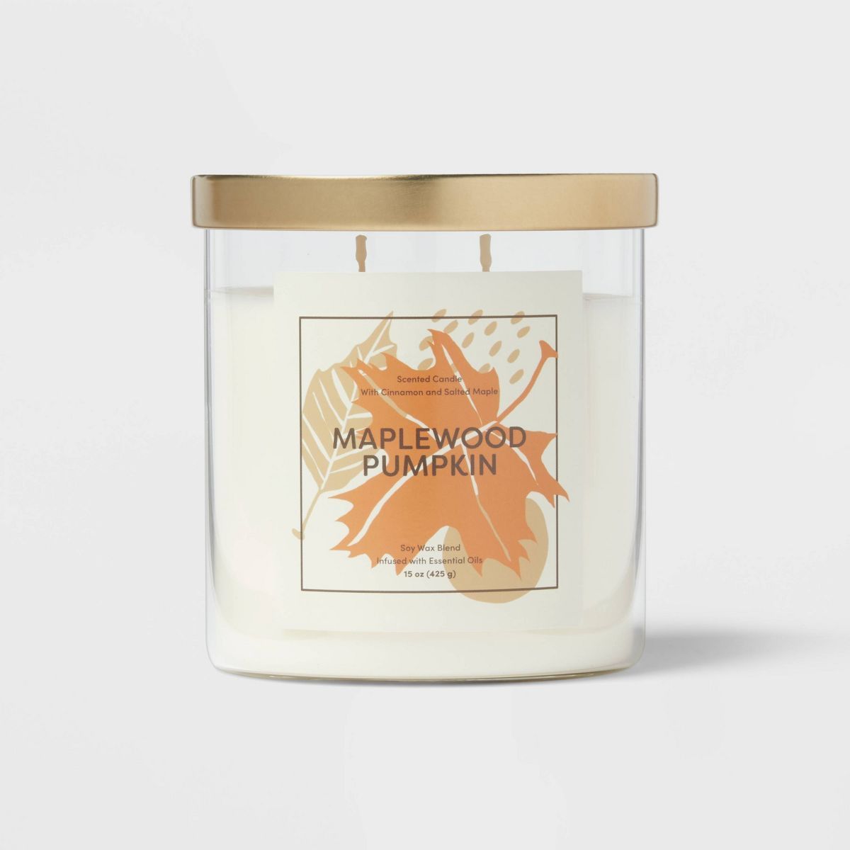 15oz Glass Jar with Label Red Maple Pumpkin Candle White - Opalhouse™ | Target