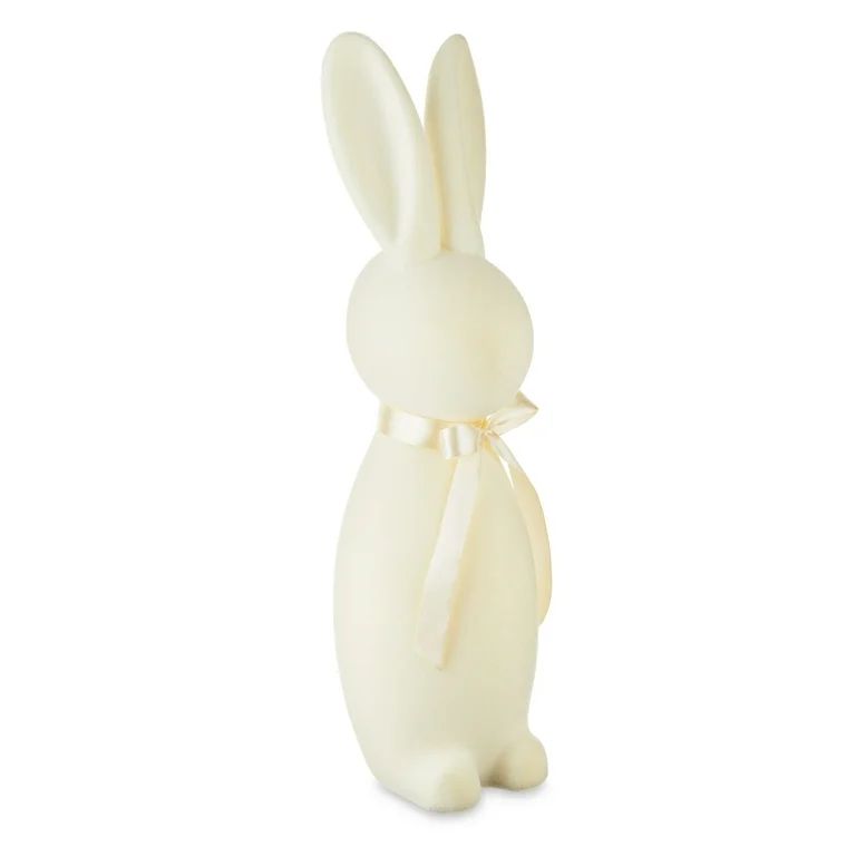 Easter Flocked Bunny Decor, Cream, 27 Inch, by Way To Celebrate | Walmart (US)