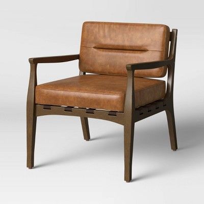 Sylva Strap Chair Caramel Faux Leather - Threshold&#8482; | Target
