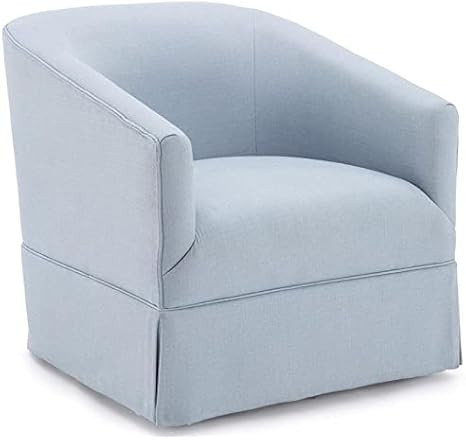 Comfort Pointe Elm Sky Blue Fabric Skirted Accent Swivel Chair | Amazon (US)
