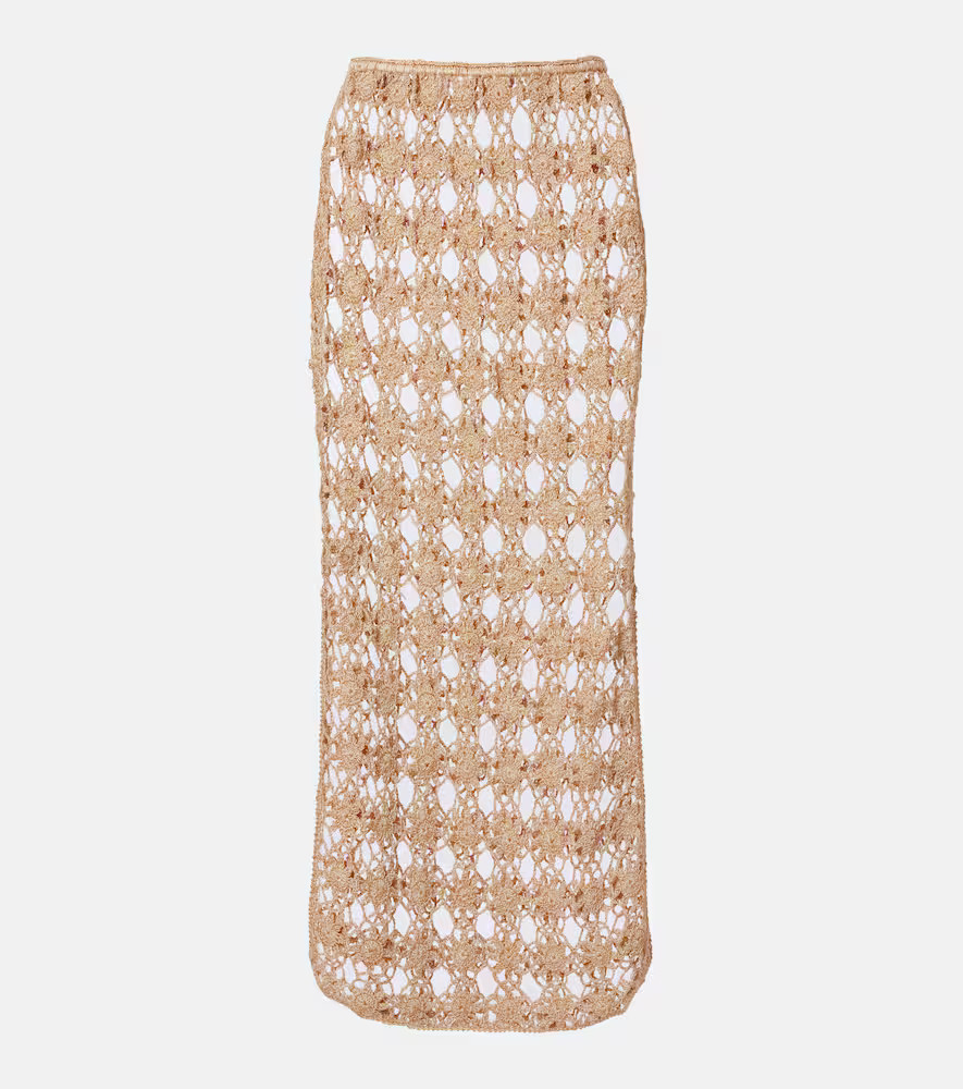 Anna Kosturova Bella Rosette crochet cotton midi skirt | Mytheresa (US/CA)