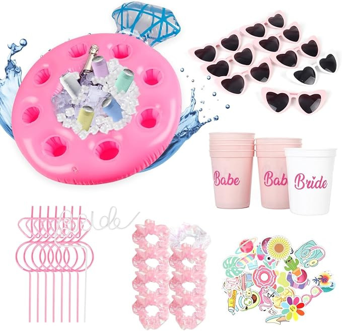 Bachelorette Party Cooler Pool Float - 48 pc Beach Bachelorette Party Decorations - Ring Pool Flo... | Amazon (US)