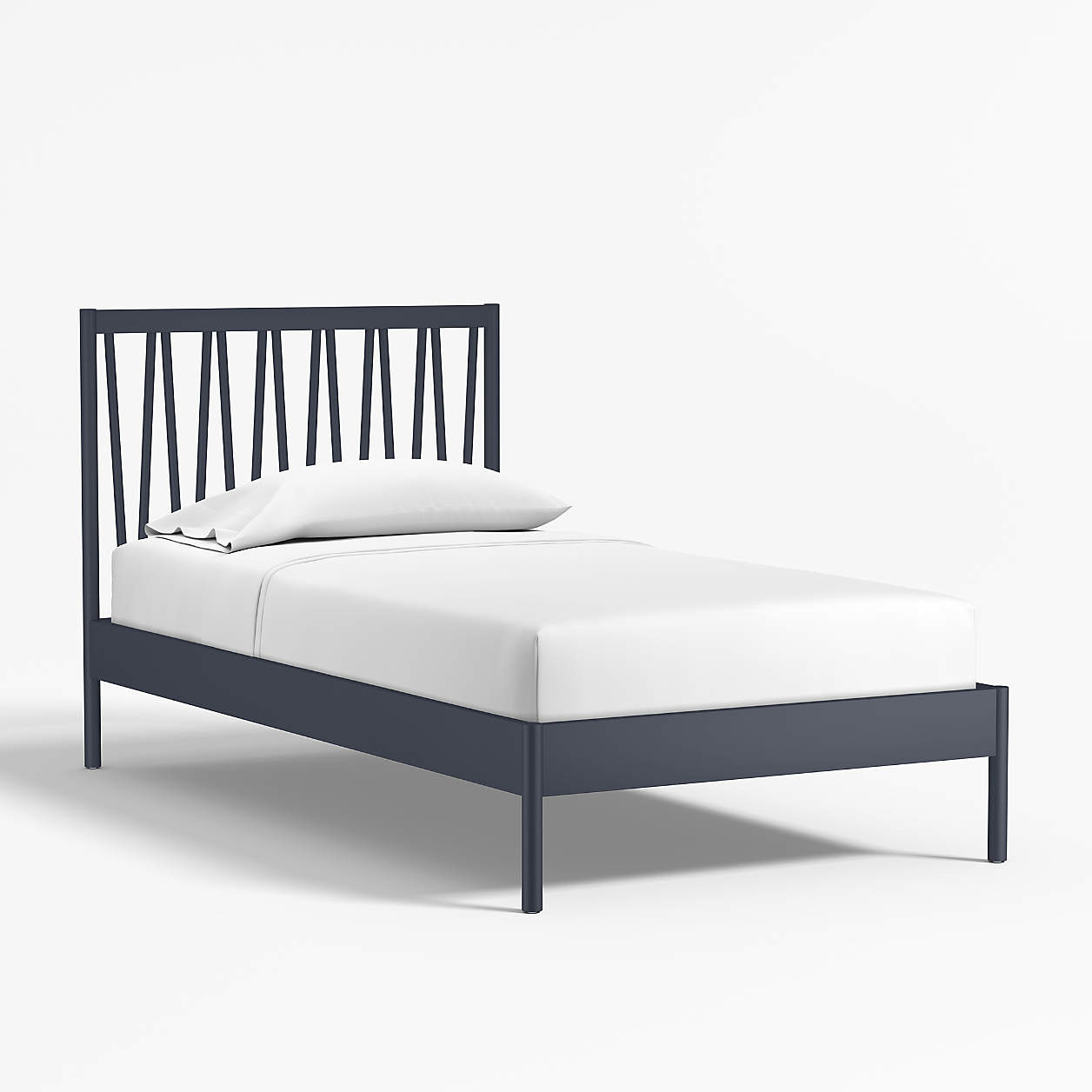 Classic Deep Navy Blue Wood Kids Twin Bed + Reviews | Crate & Kids | Crate & Barrel