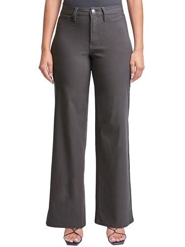 YMI Women's Hyperstretch Forever Color High Rise Wide Leg Pants, Jet Set, M | Amazon (US)