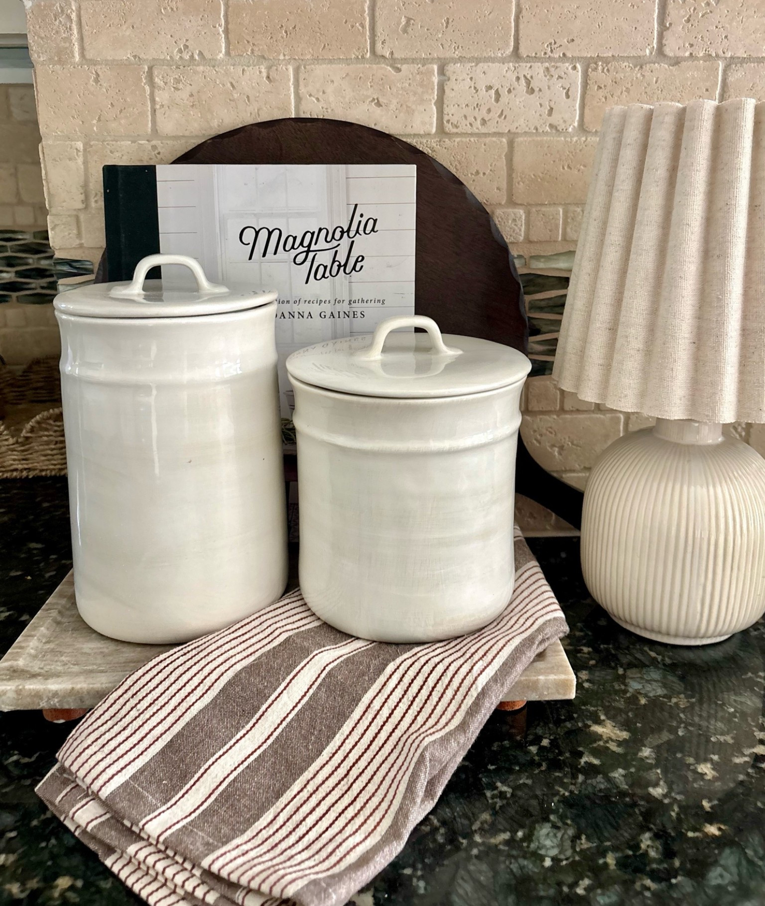 My kitchen canisters are on sale right now for McGee & Co.’s Labor Day sale!  I love how these are on the smaller side and don’t take up too much counter space!  Perfect for a counter top of kitchen shelves!  Paired it with this new dark wood Hearth and Hand bread board and pretty fall kitchen towel from @Target!

#LTKSaleAlert #LTKHome #LTKSeasonal