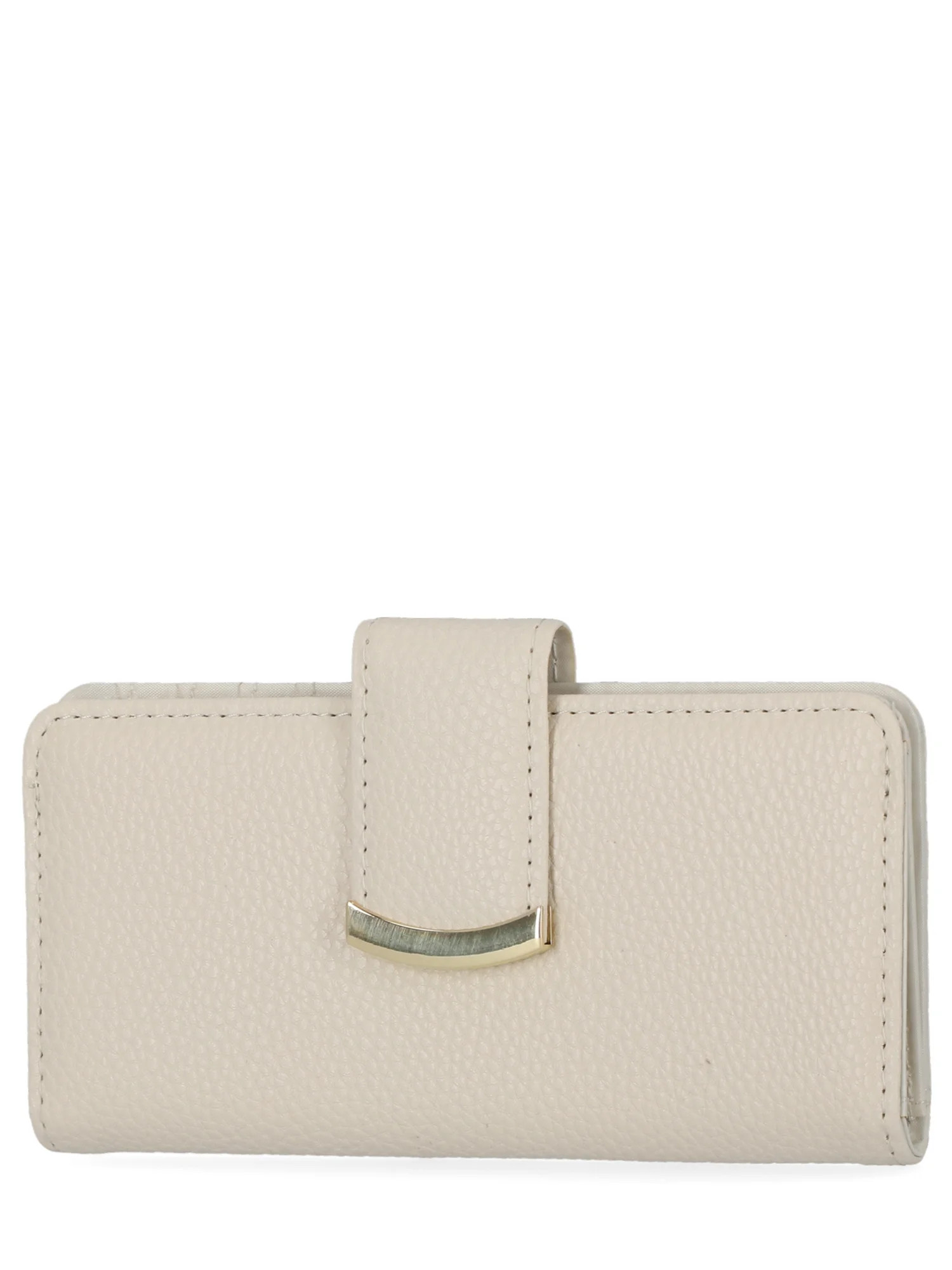 Time and Tru Women's Alexandra Slim Wallet Vinyl Solid Cream | Walmart (US)