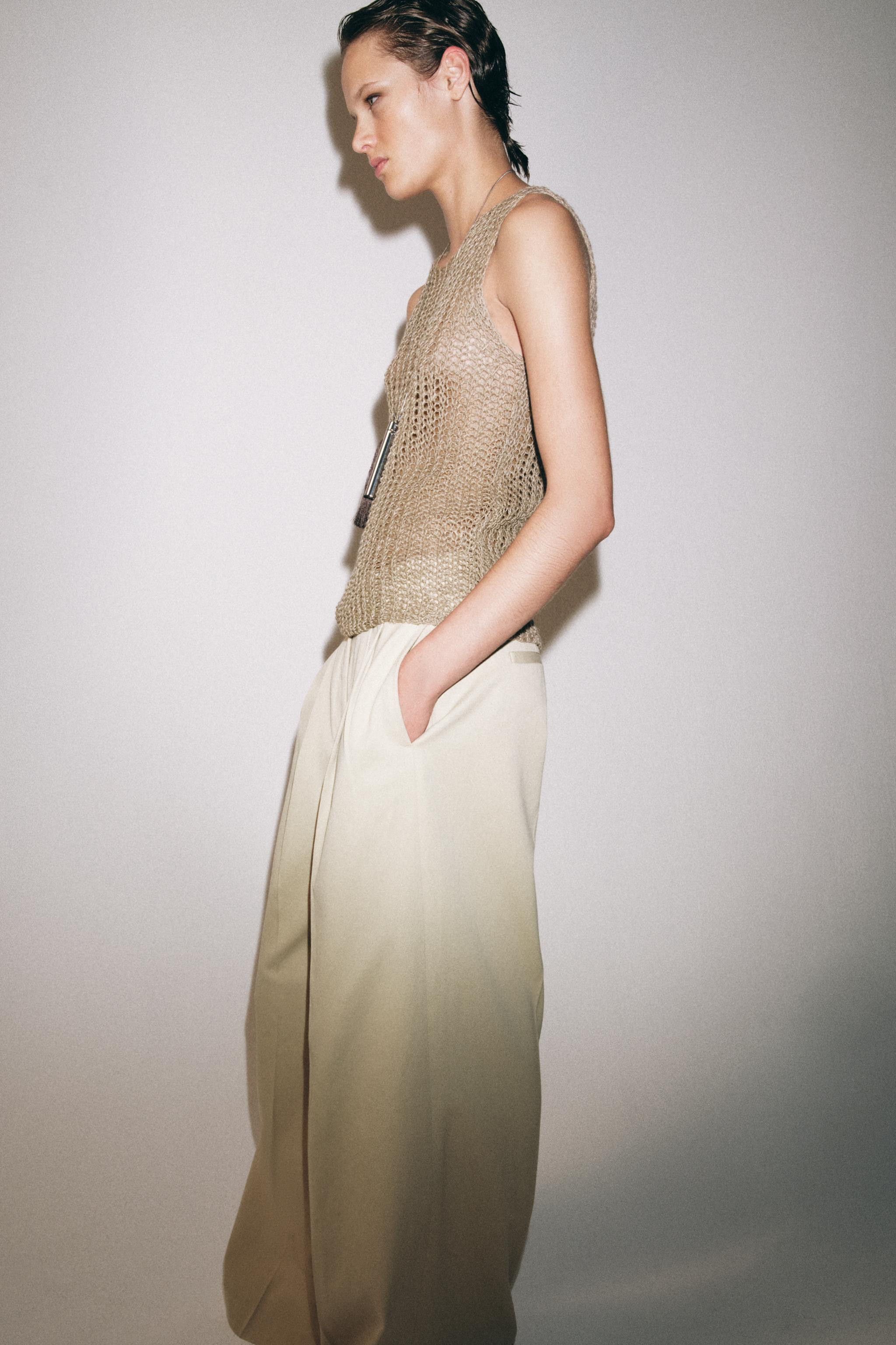ZW COLLECTION PLEATED WIDE-LEG TROUSERS | Zara UK