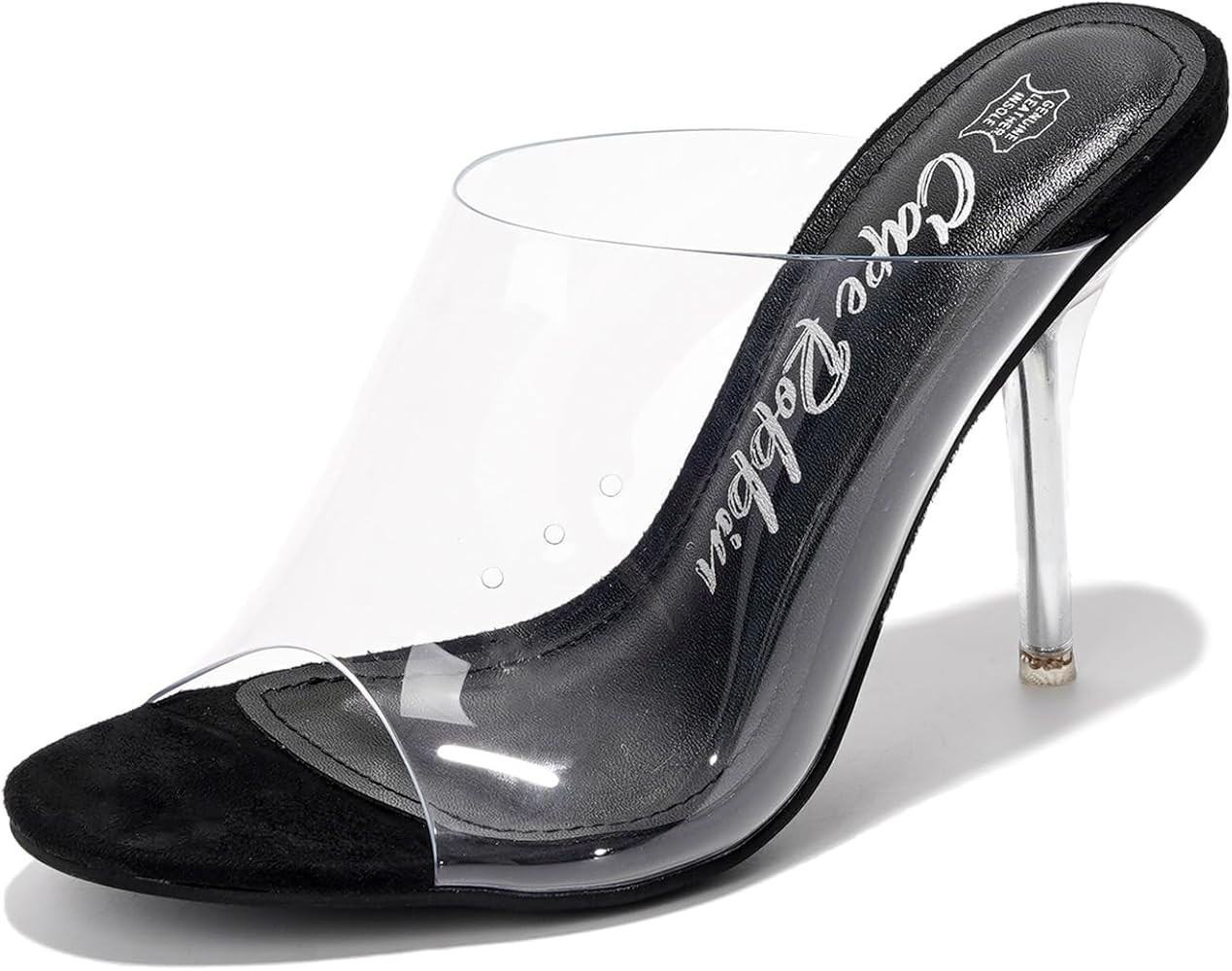 Open High Heels for Women- Sleek Round Toe Mules for Women with Genuine PU Leather Insole & 3.75 ... | Amazon (US)