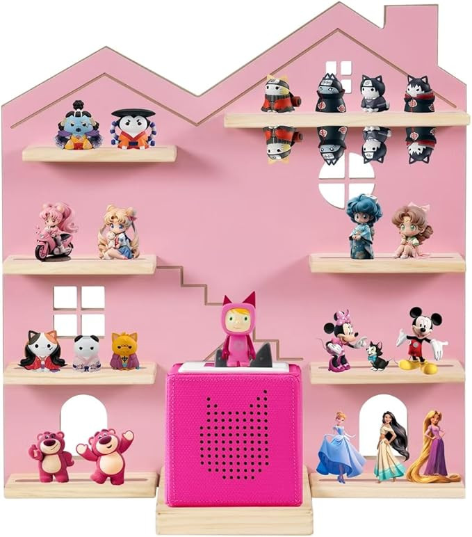 Large Tonie Shelf House for Toniebox,Magnetic Wooden Floating Shelves Compatible with Tonie Acces... | Amazon (US)
