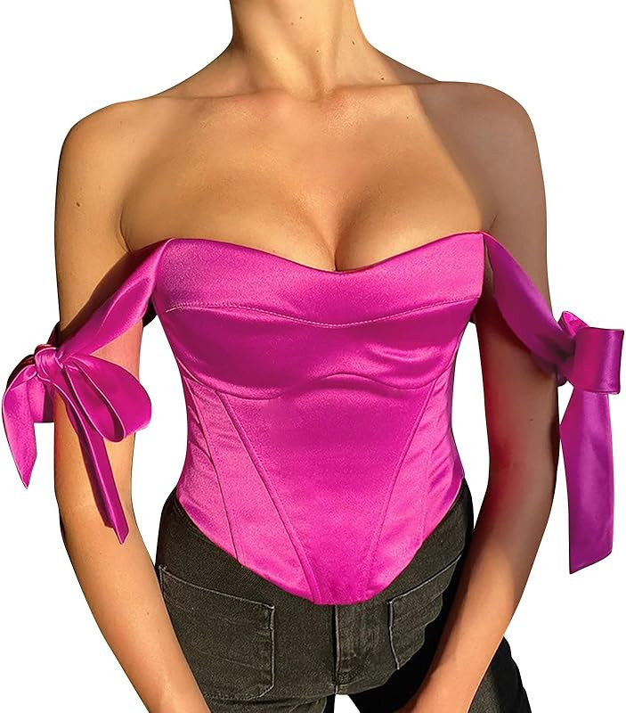 Crop Top Women's Y2K Cami Sleeveless T-Shirt Summer Women Spaghetti Straps Bustier Corset Short V... | Amazon (DE)