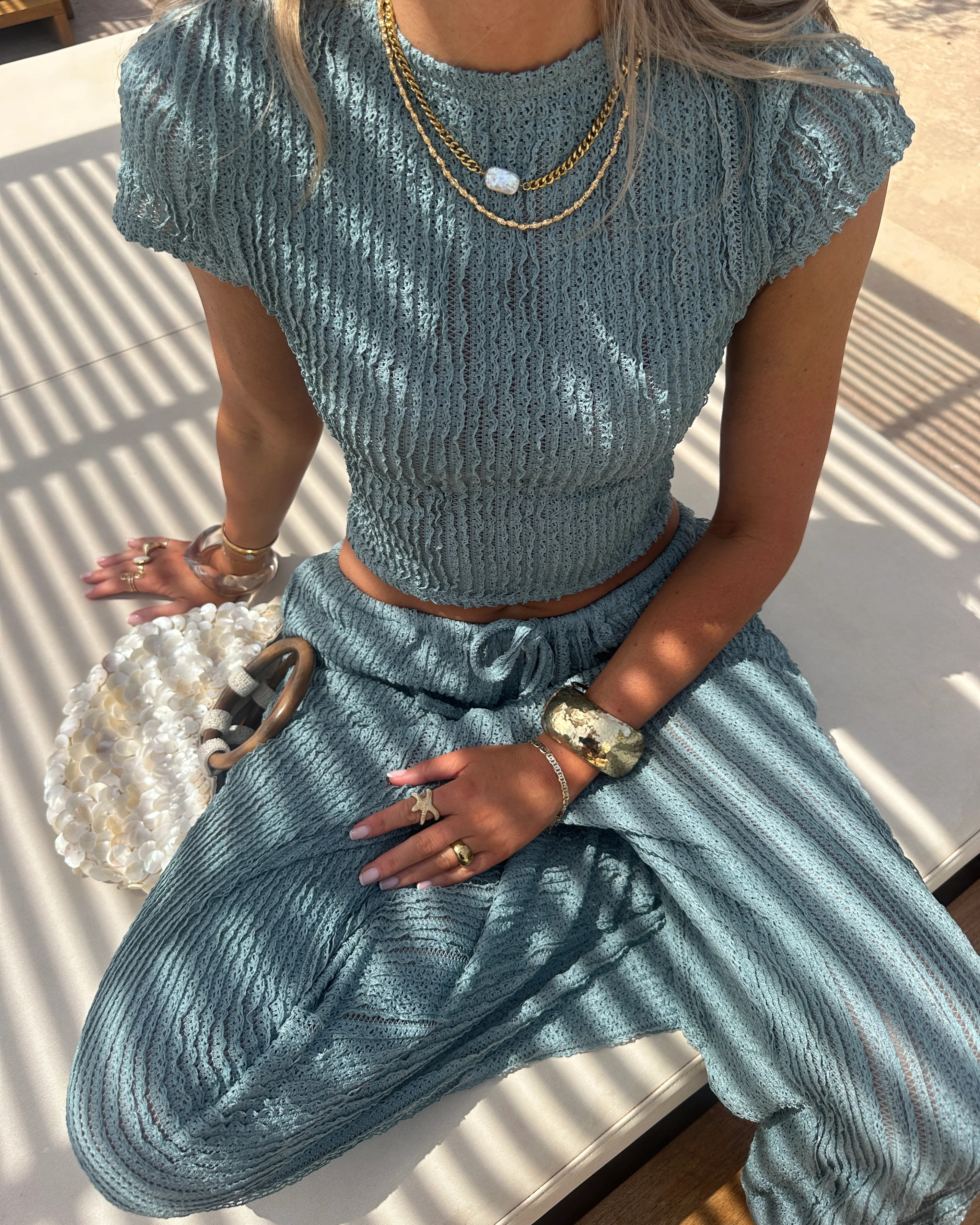 Isla Cap Sleeve Cropped Tee - Sage | Lola Rae Fashion