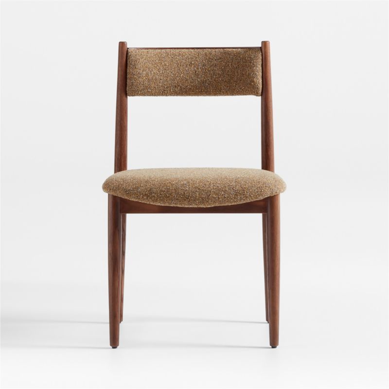 Petrie Brown Ash Upholstered Dining Chair | Crate & Barrel | Crate & Barrel