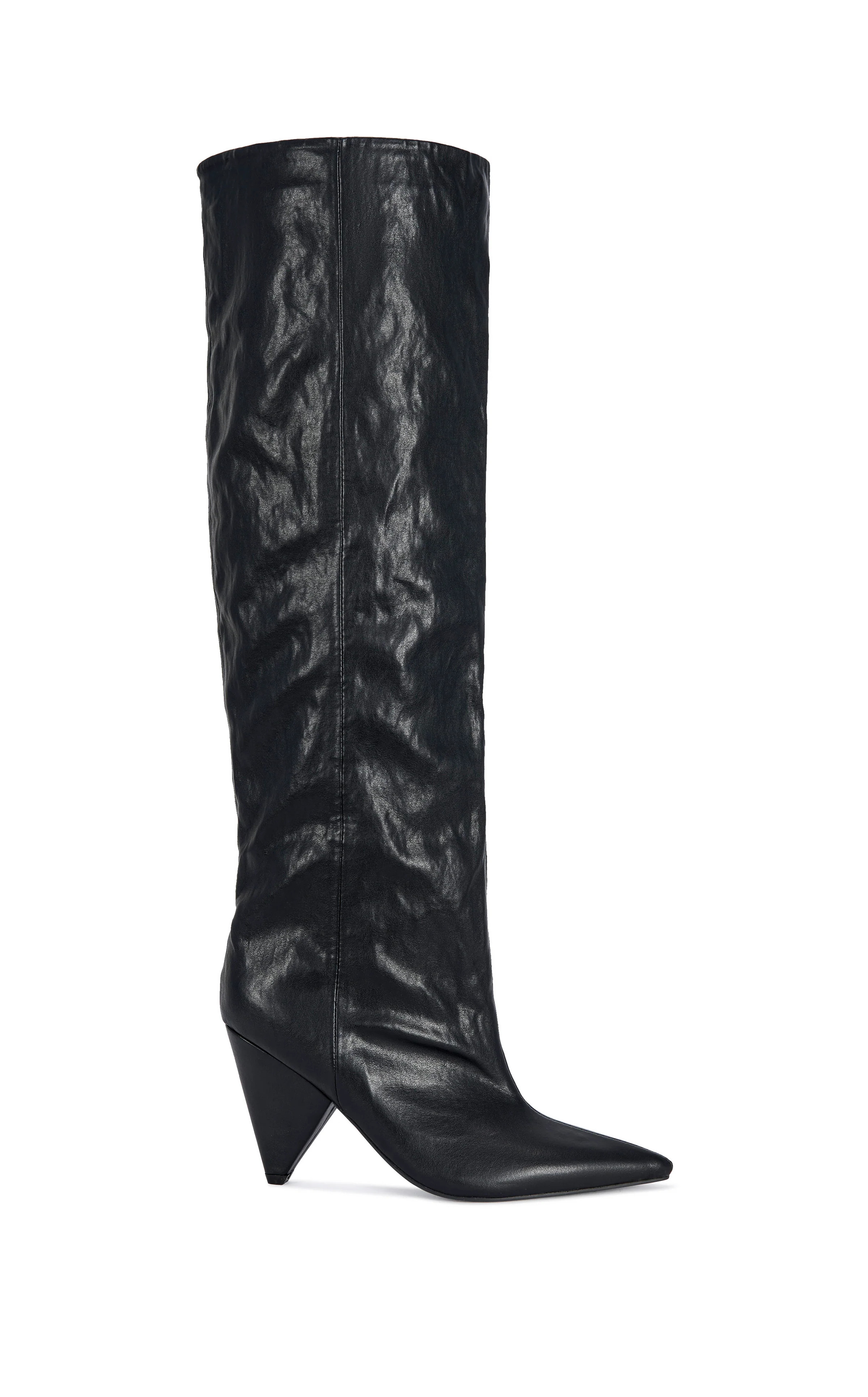 REMBRANDT-BLACK SLOUCH BLOCK BOOT | Azalea Wang