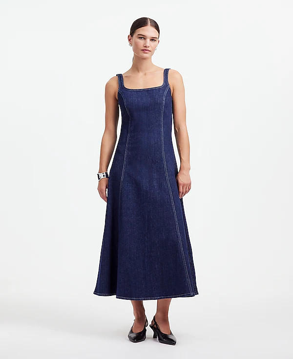 Alexa Chung for Madewell Denim Tank Midi Dress in Pellson Wash | Madewell