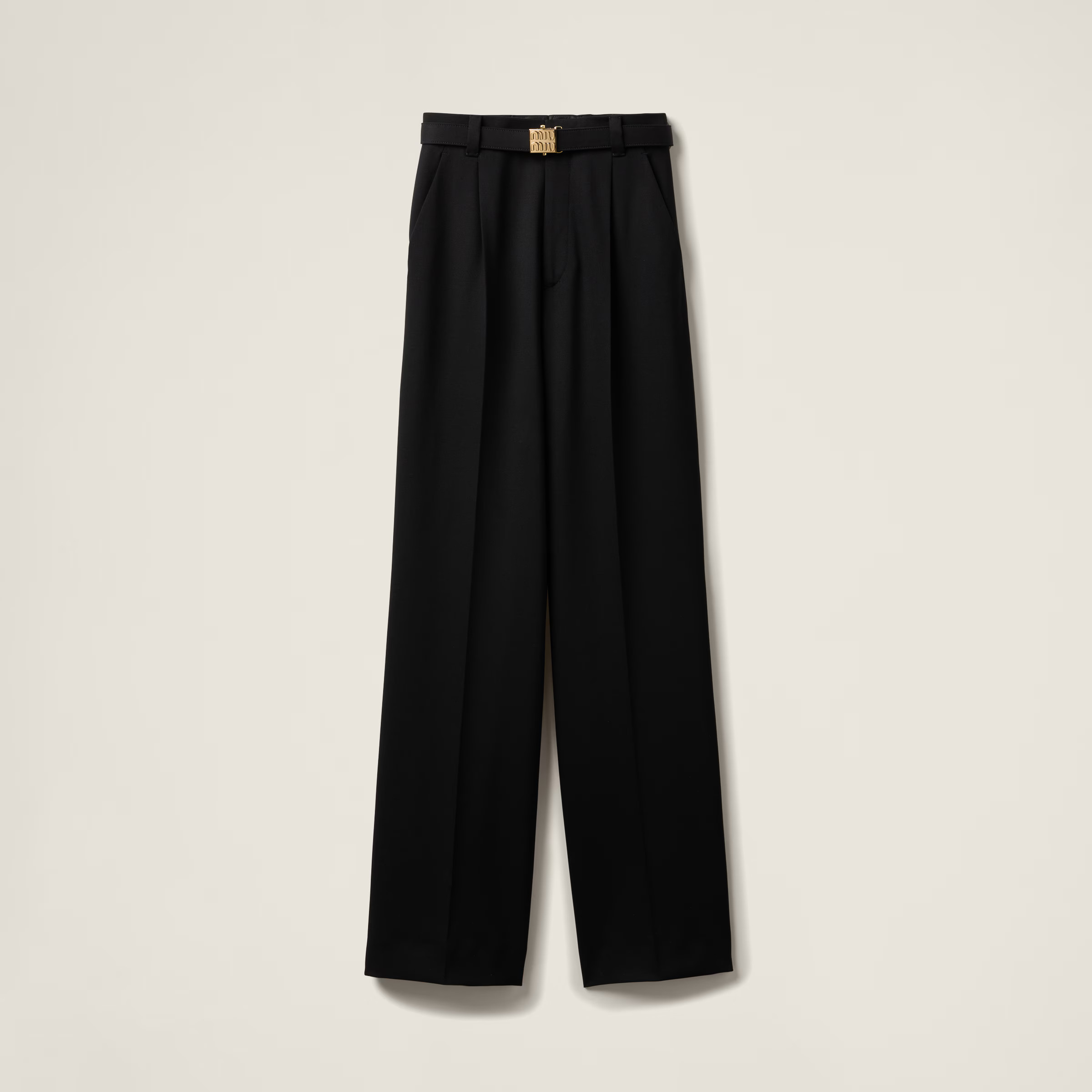 Pantalones De Grain De Poudre Negro | Miu Miu | Miu Miu INT